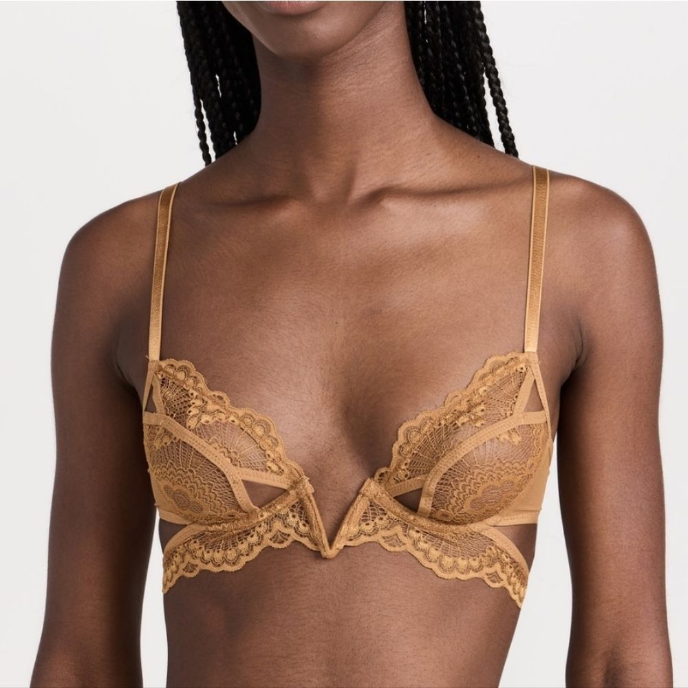 NWT Thistle and Spire Kane V-wire Bra Liquid Gold size 32C